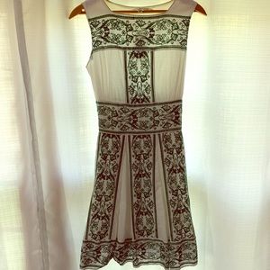 White and green summer dress